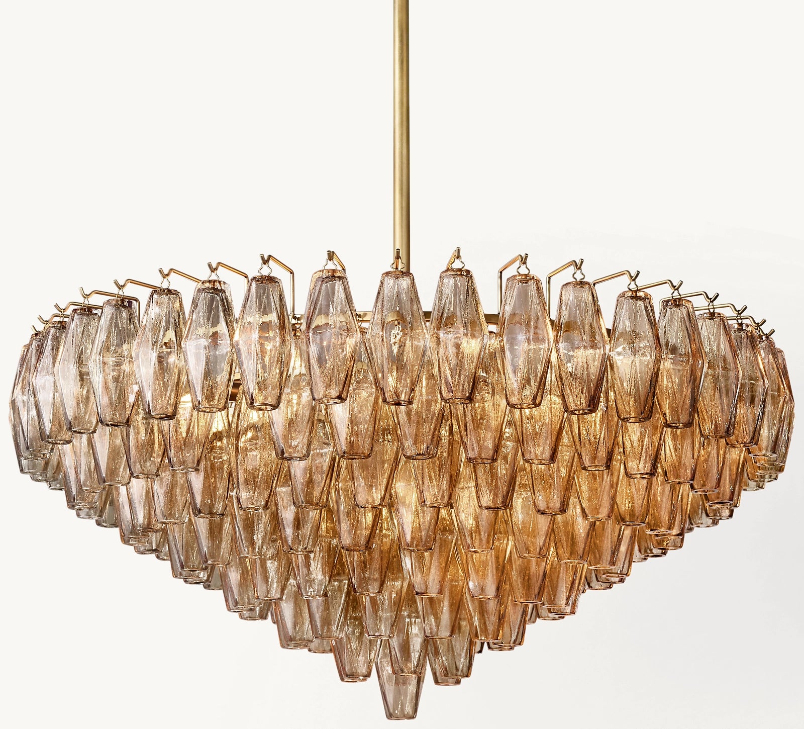 Chiara smoke glass tiered round chandelier