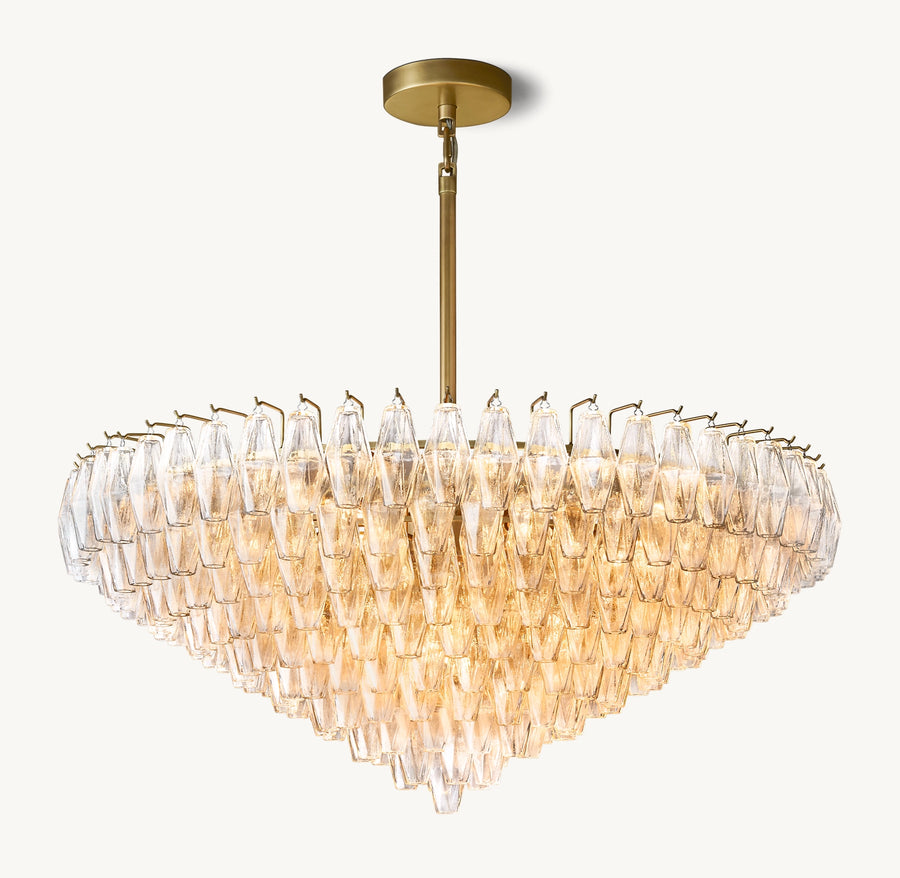 Chiara clear glass tiered round chandelier