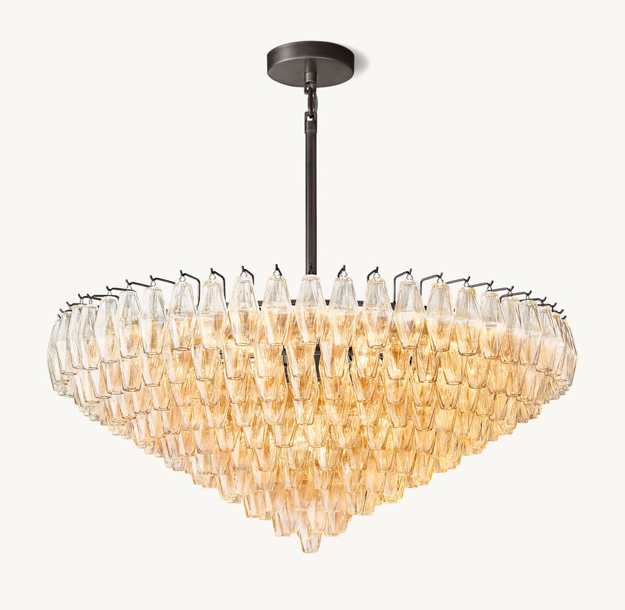 Chiara clear glass tiered round chandelier