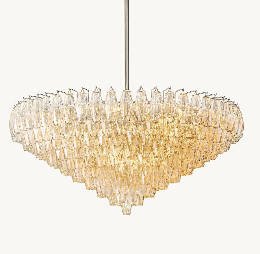 Chiara clear glass tiered round chandelier