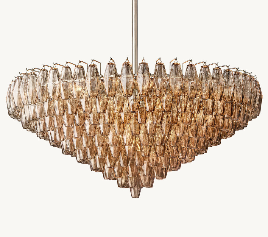 Chiara smoke glass tiered round chandelier