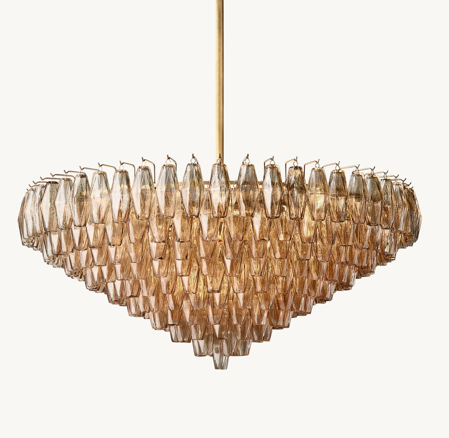 Chiara smoke glass tiered round chandelier