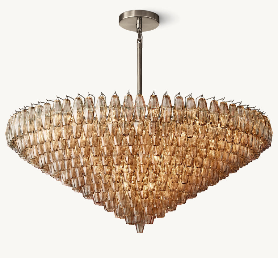 Chiara smoke glass tiered round chandelier