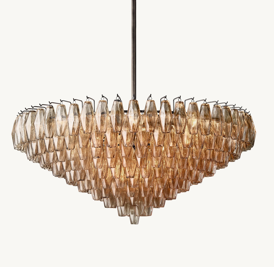 Chiara smoke glass tiered round chandelier