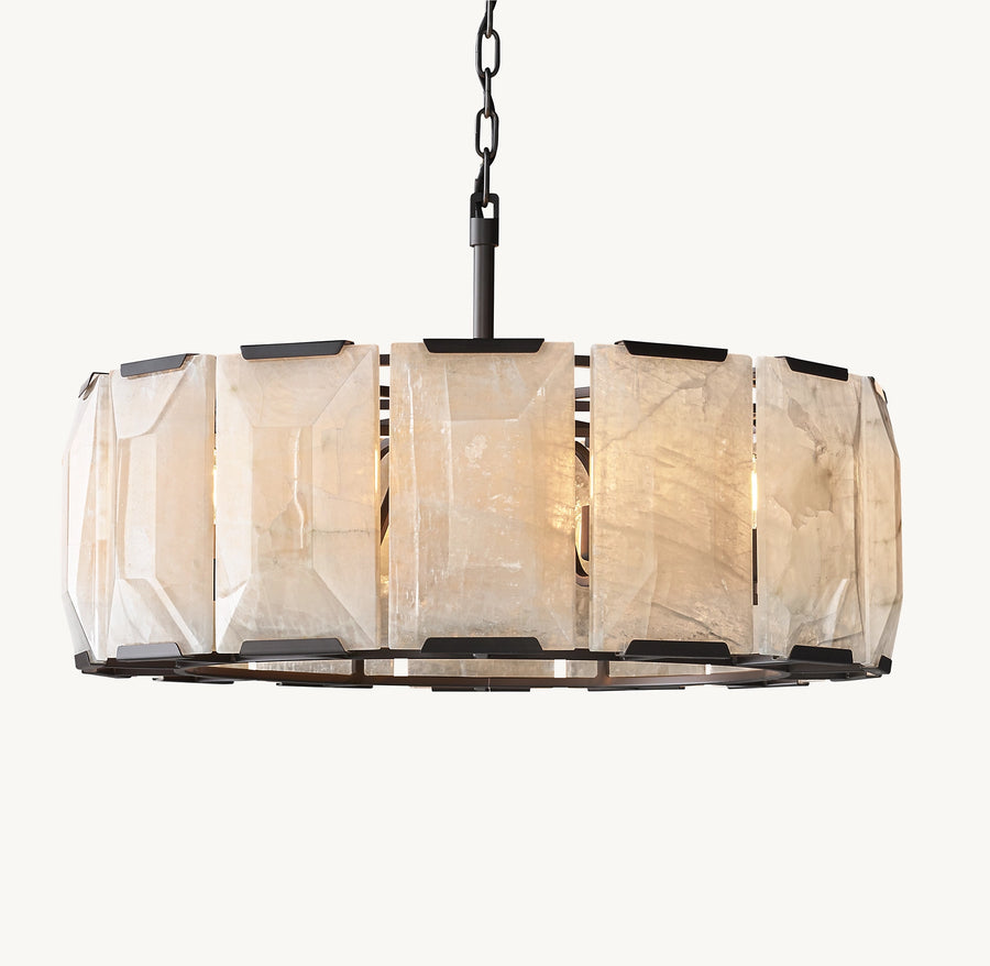 Harlow Calcite Round Chandelier