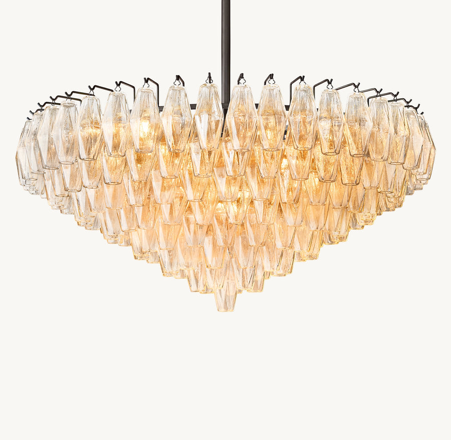 Chiara clear glass tiered round chandelier