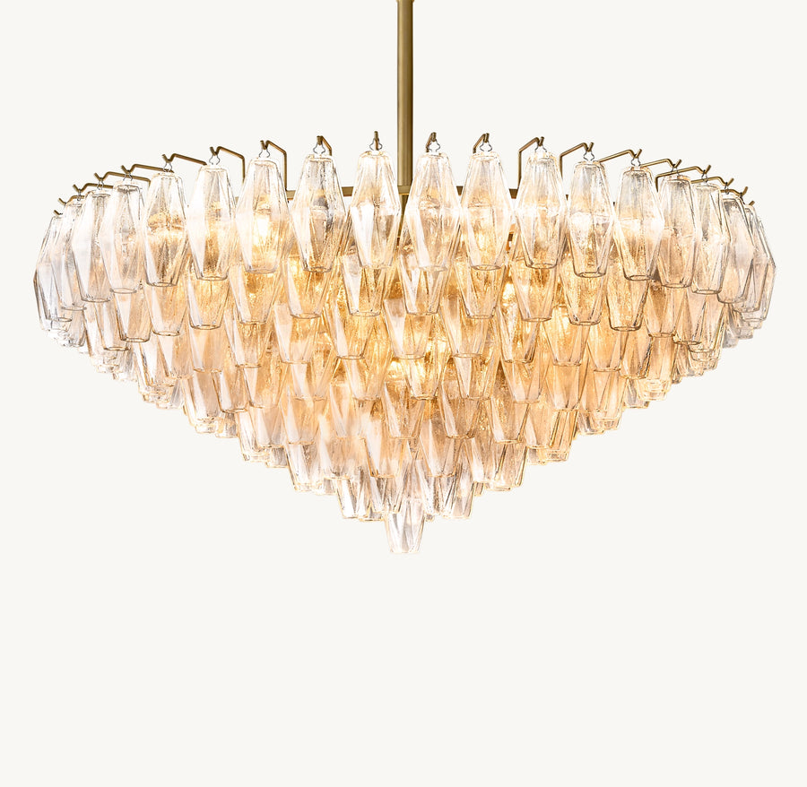 Chiara clear glass tiered round chandelier