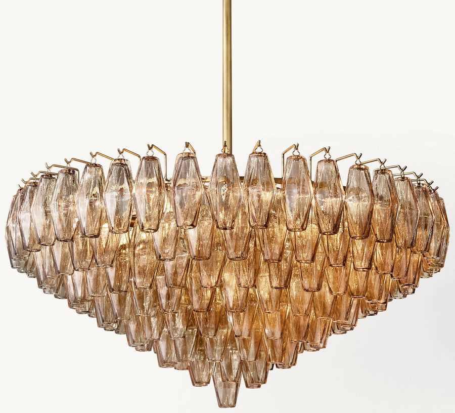 Chiara smoke glass tiered round chandelier