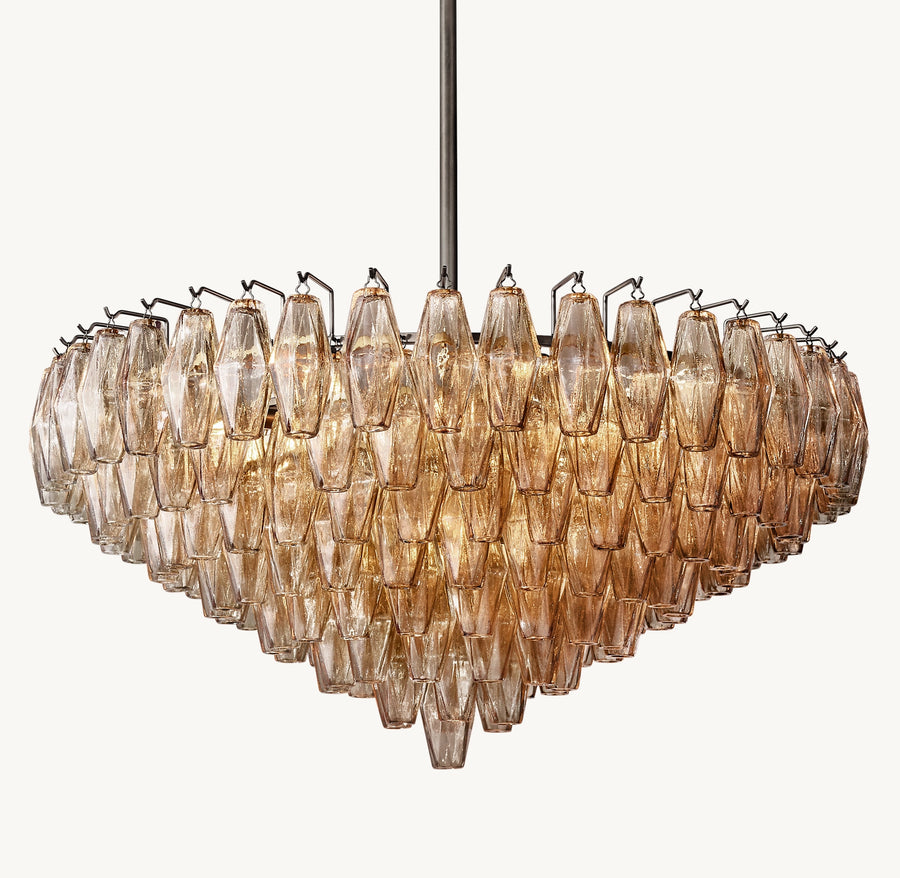 Chiara smoke glass tiered round chandelier