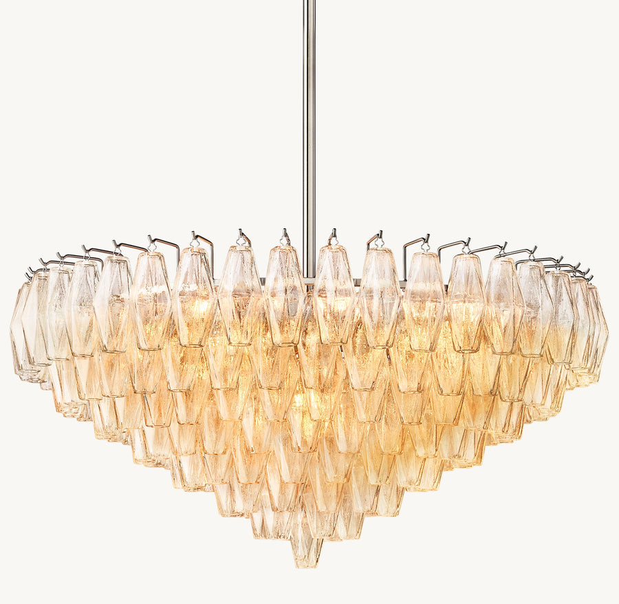 Chiara clear glass tiered round chandelier