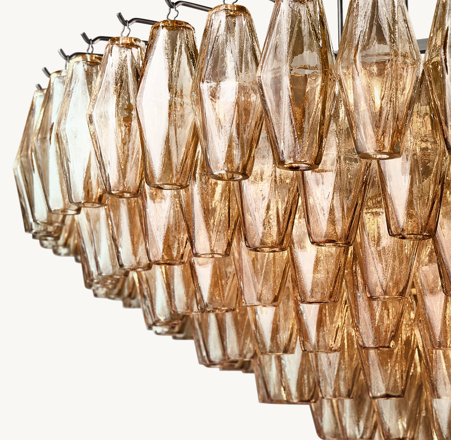 Chiara smoke glass tiered round chandelier