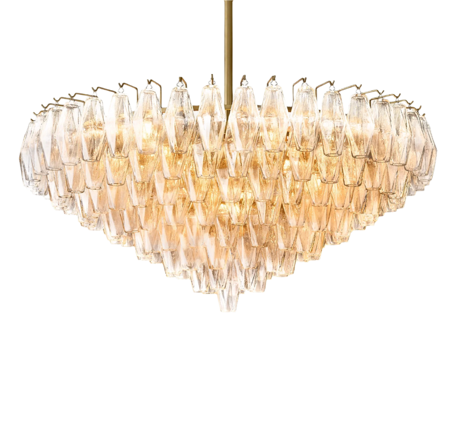 Chiara clear glass tiered round chandelier