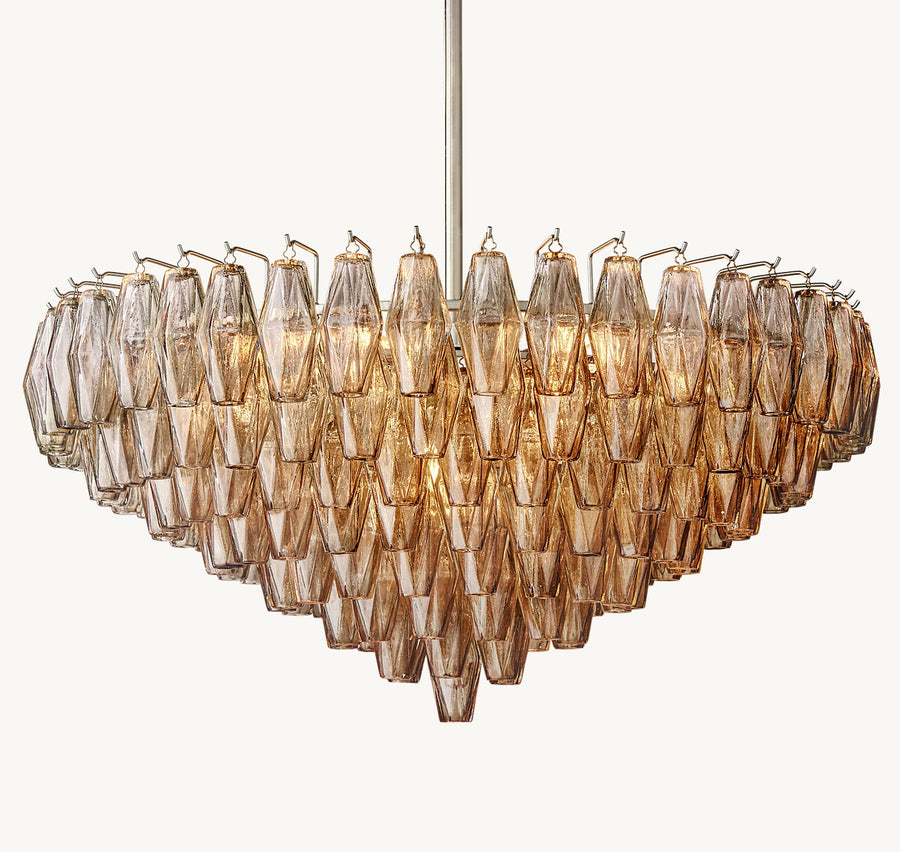 Chiara smoke glass tiered round chandelier